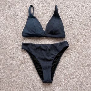 J crew textured navy blue Bikini